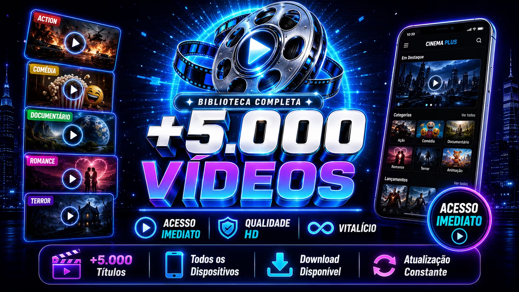 Pacote com +5000 Clipes Atualizados +150mil Músicas Bônus