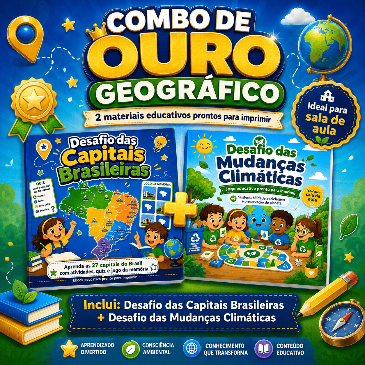 Combo de Ouro Geográfico 