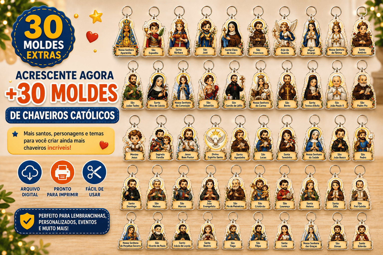 30 moldes de personagens católicos