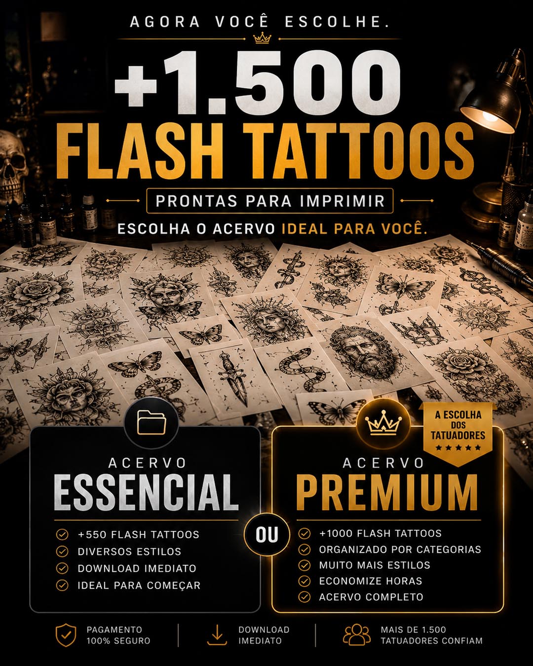 COLEÇÃO PROFISSIONAL DE FLASH TATTOO