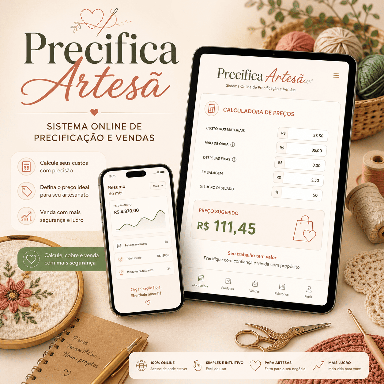 🔥 [OFERTA ÚNICA] Precifica Artesã 