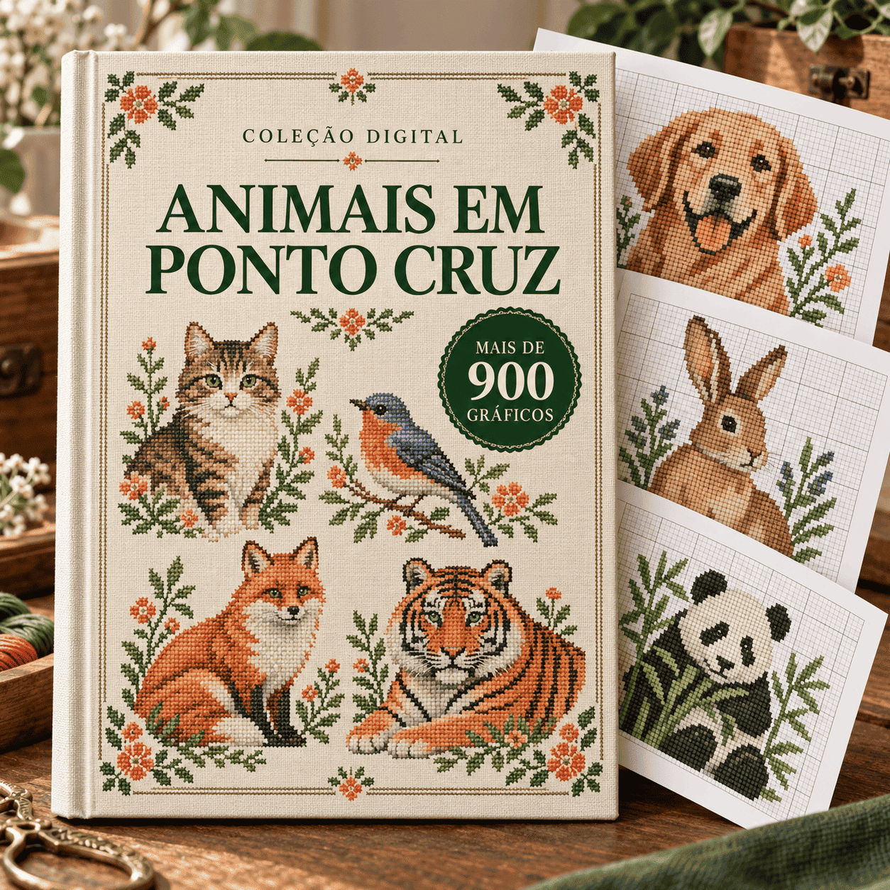 Animais em Ponto Cruz - +900 Gráficos