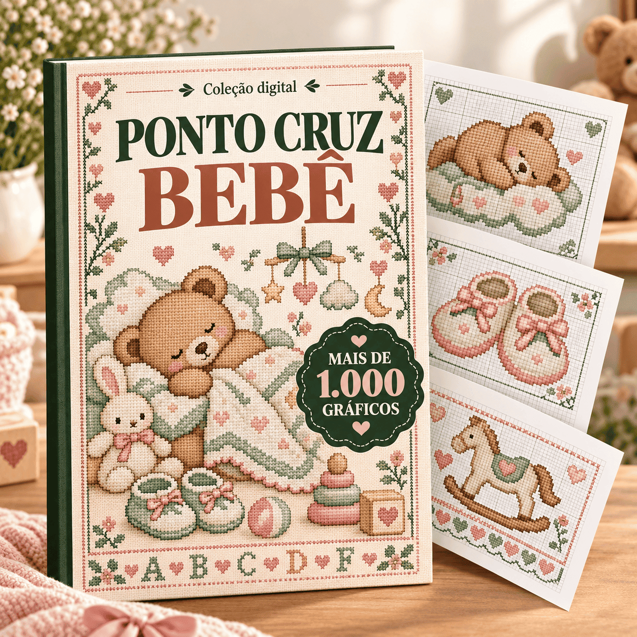 Bebê em Ponto Cruz - +1.000 Gráficos