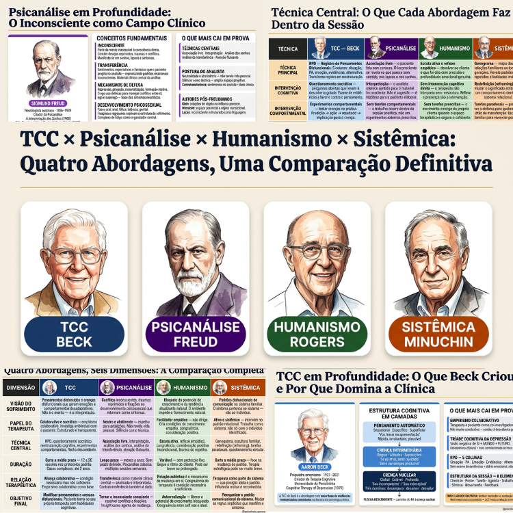 TCC x Psicanálise x Humanismo x Sistêmic