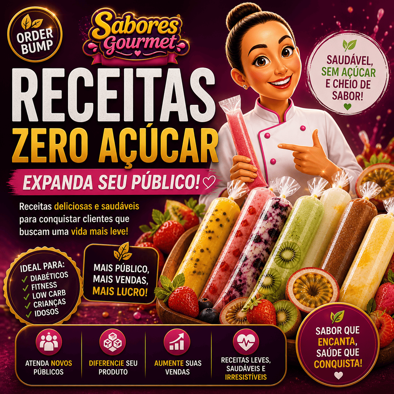 Receita Sacolé Gourmet Zero Açúcar
