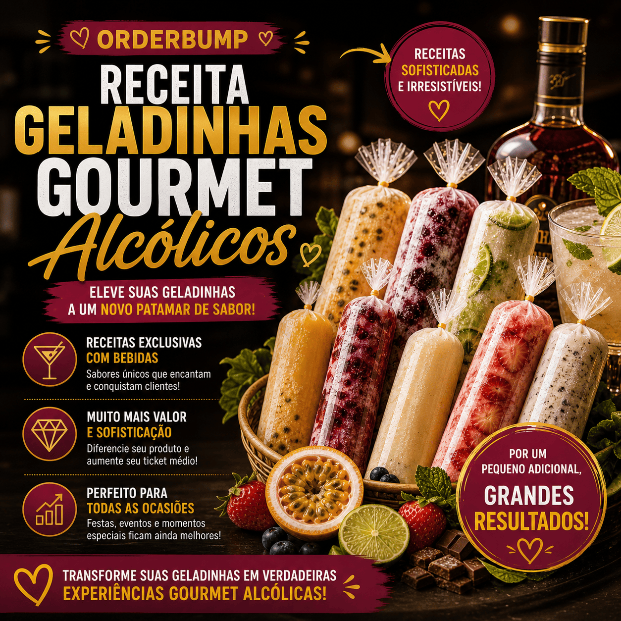 Geladinhos Gourmet Alcoólicos