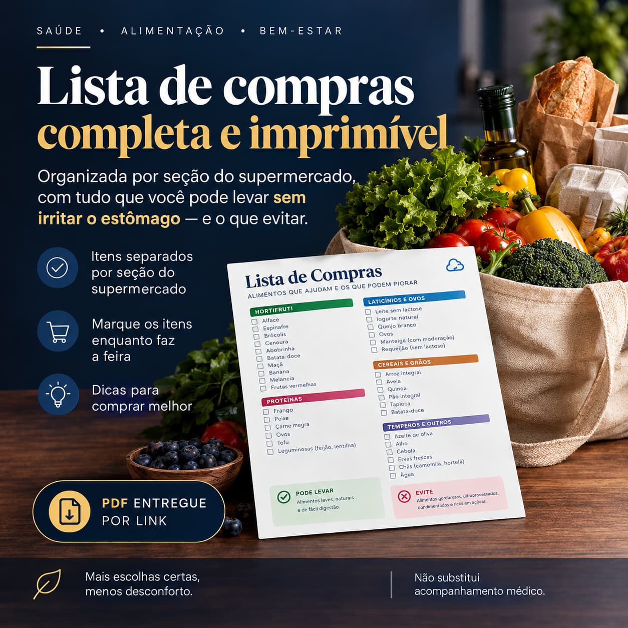 ✅SIM!Quero Lista de Compra Anti-Gastrite
