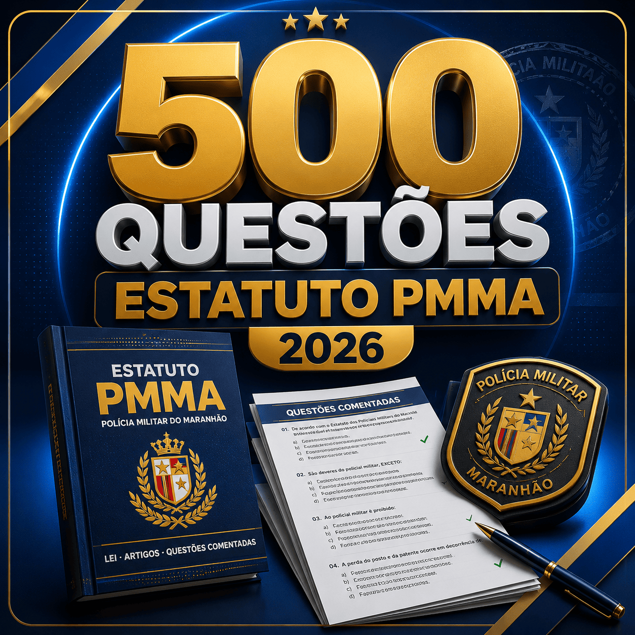 +500 QUESTÕES ESTATUTO PMMA 2026