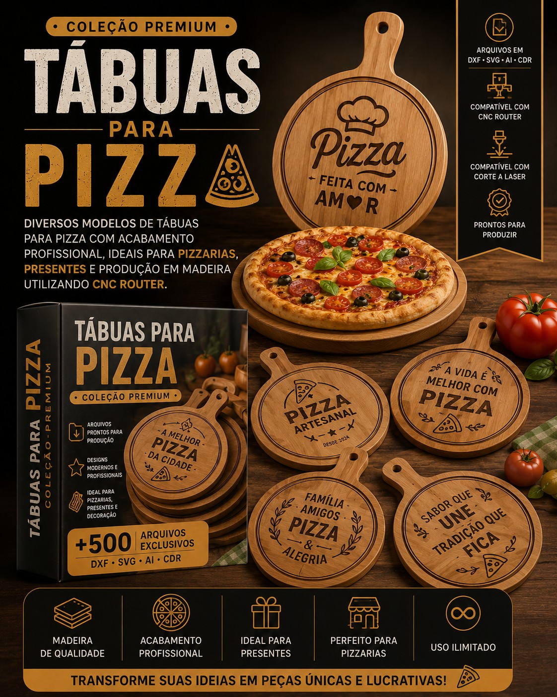 🍕 Tábuas para Pizza personalizadas