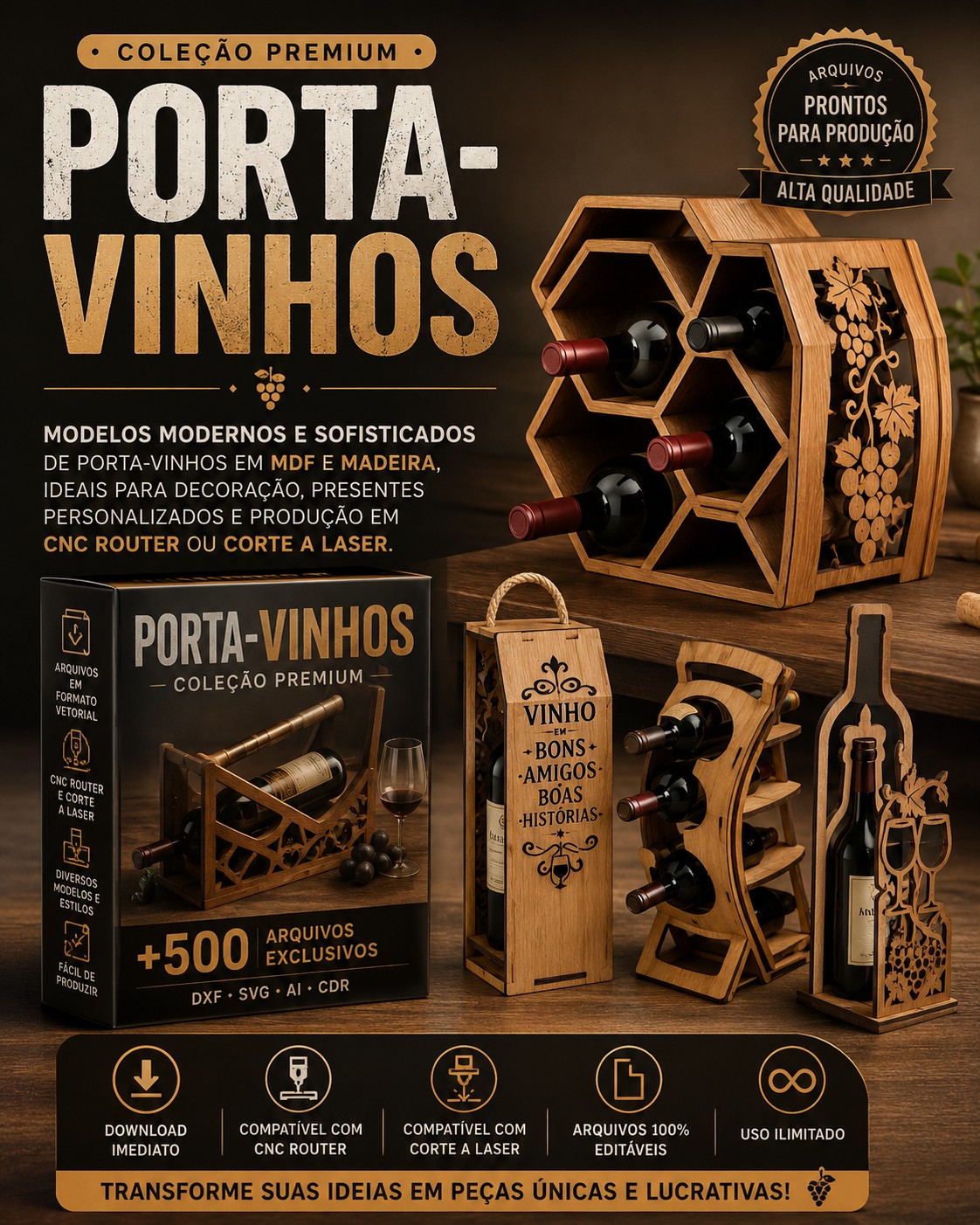 Porta-vinhos personalizados
