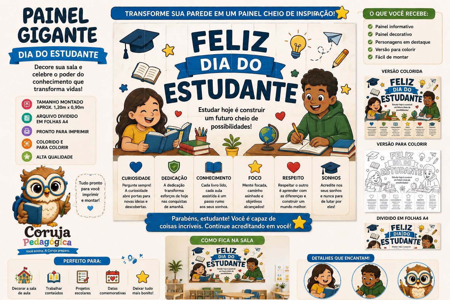 Painel gigante estudante