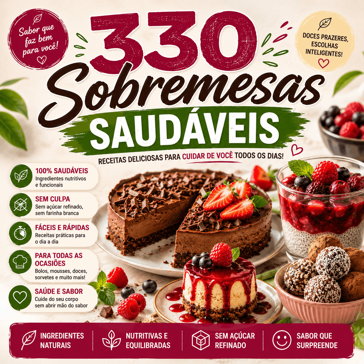330 Sobremesas Saudáveis