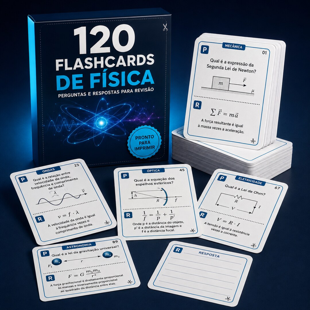 120 Flashcards de Física Prontos