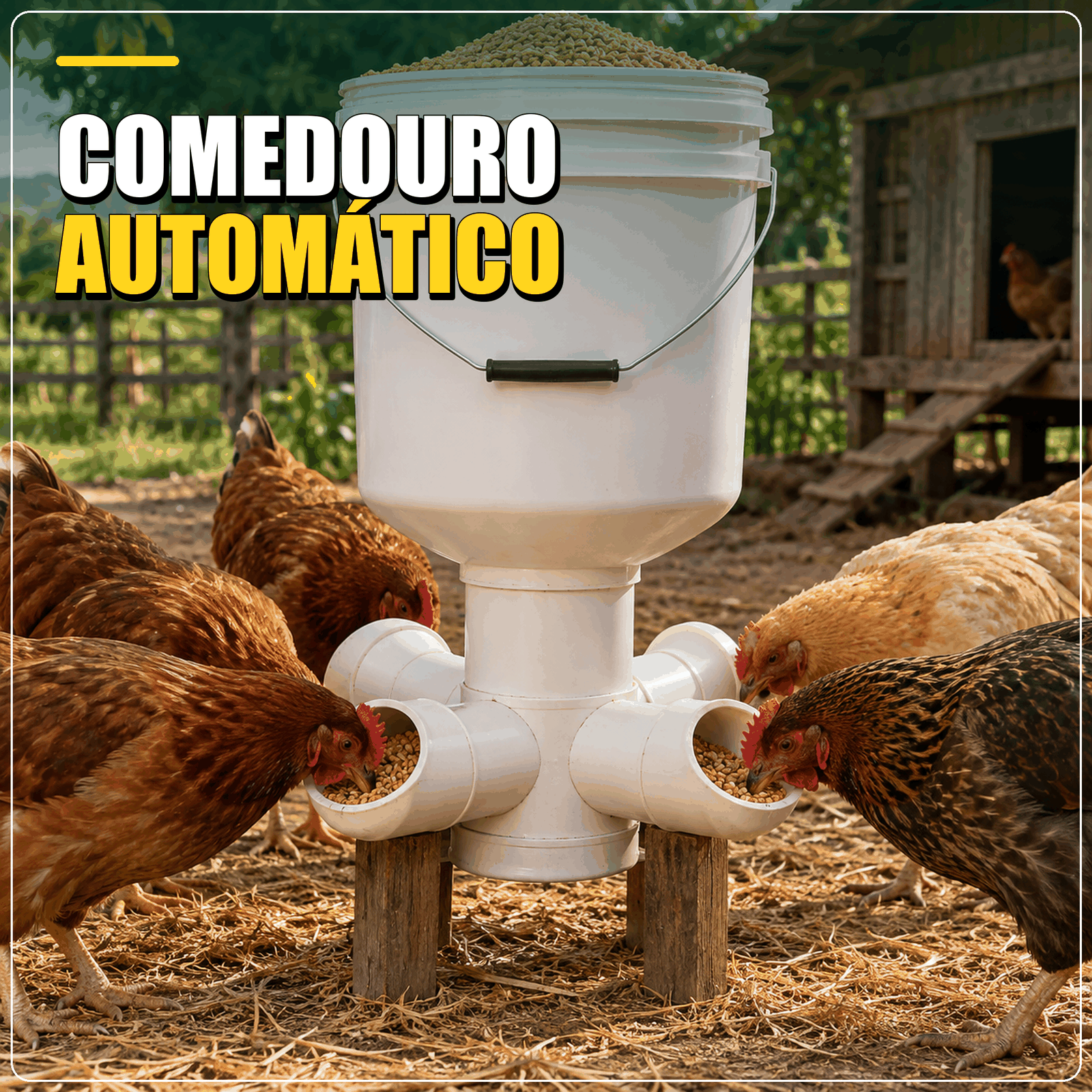 Comedouro Automático com Balde e PVC
