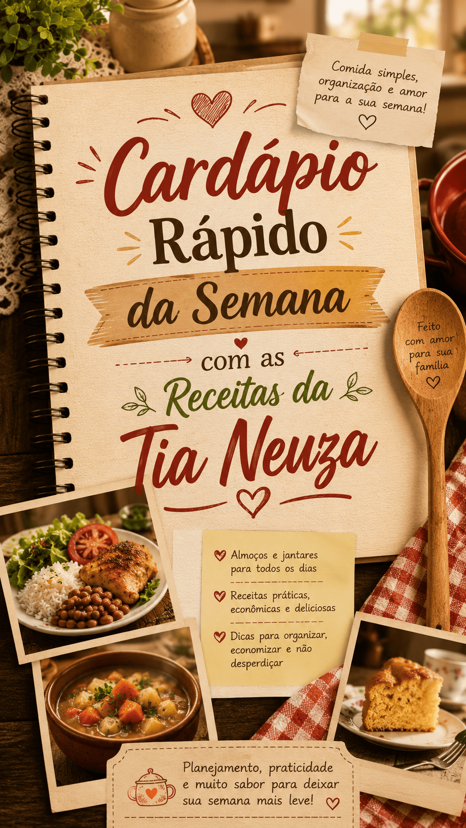 Cardápio Semanal com as Receita da Tia