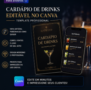 Cardápio de Drinks Editável