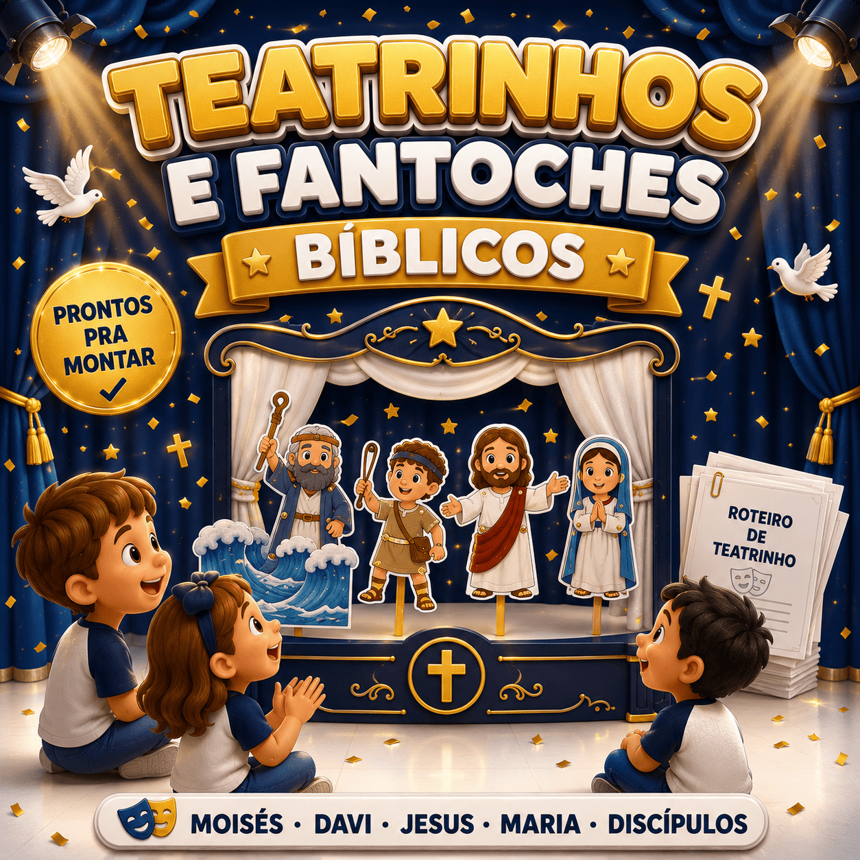 🎭 Kit de Teatrinhos e Fantoches Bíblico