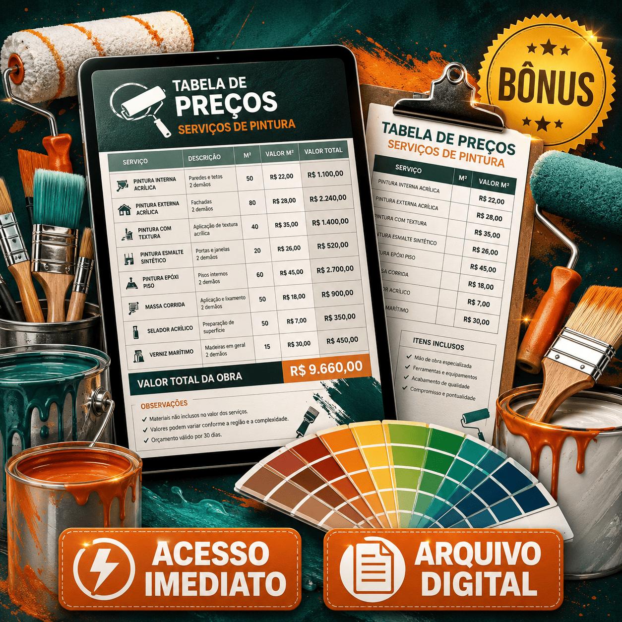 Tabela de Preços - Pintor