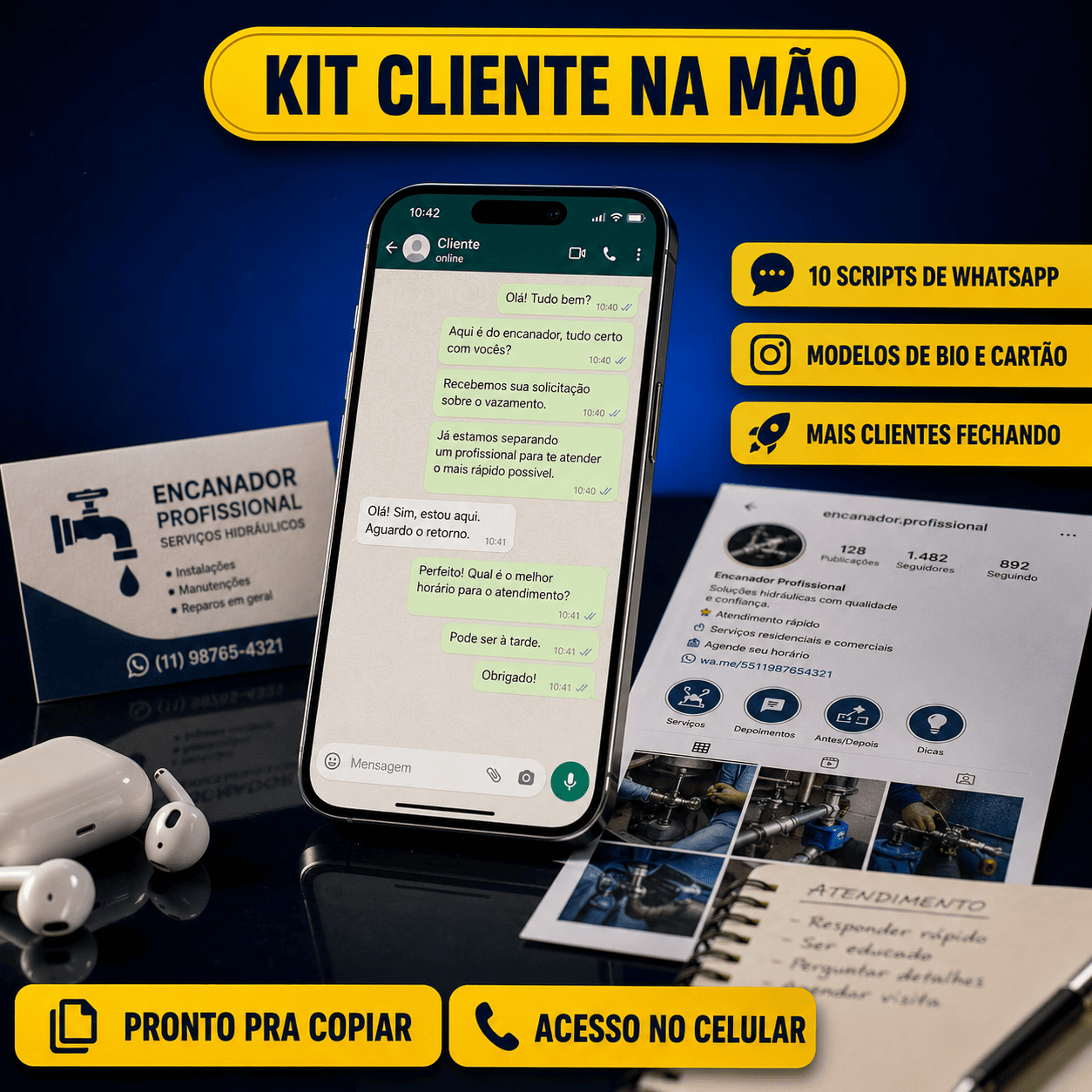  Kit Cliente na Mão