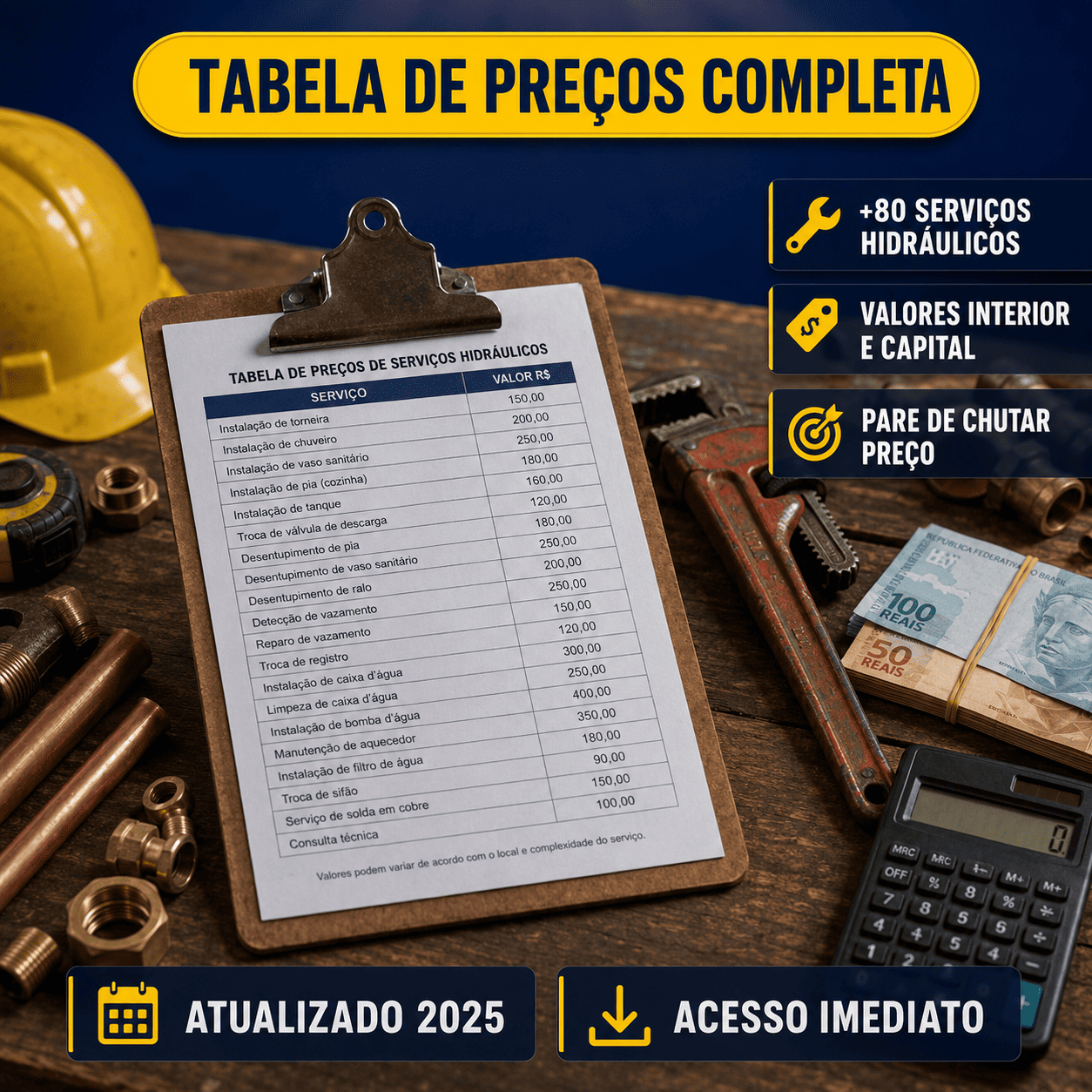 Tabela de Preços