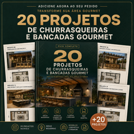 20 Projetos de Churrasqueiras e Bancadas