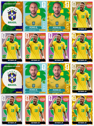 PACK Figurinhas NEYMAR (OURO,LEGENDS)
