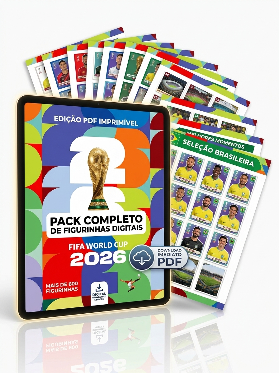 Figurinhas pack pdf para imprimir Copa 2026
