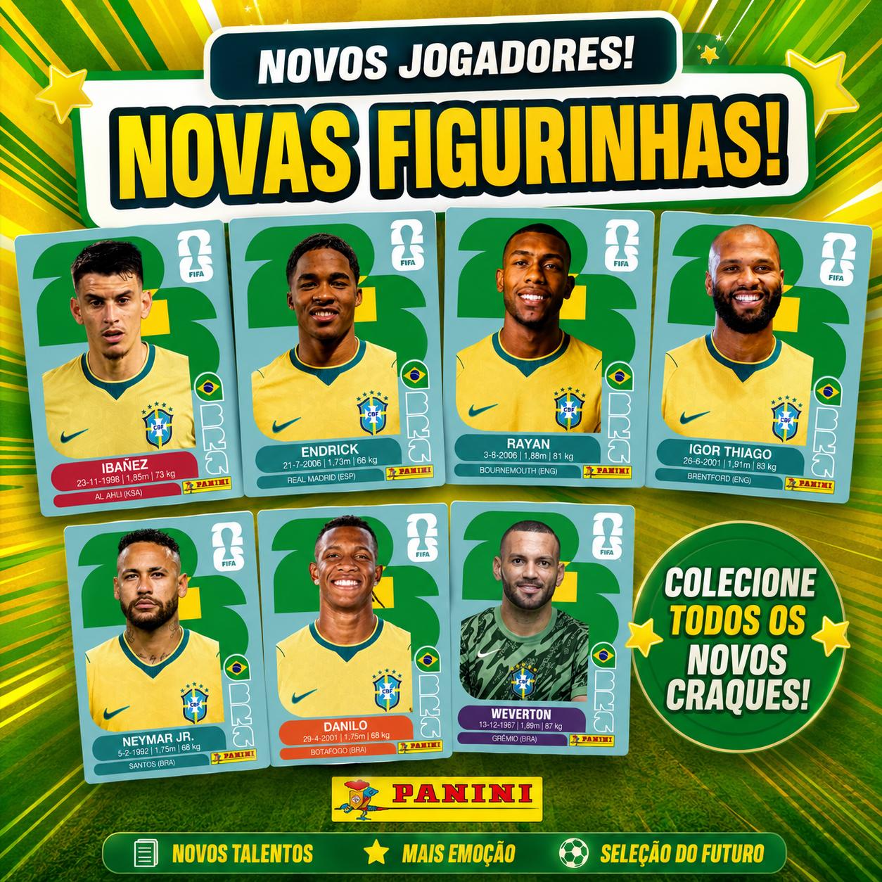 Novos jogadores do Brasil