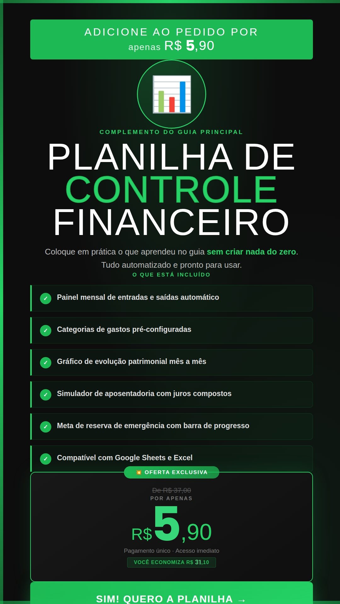 Planilha de controle financeiro