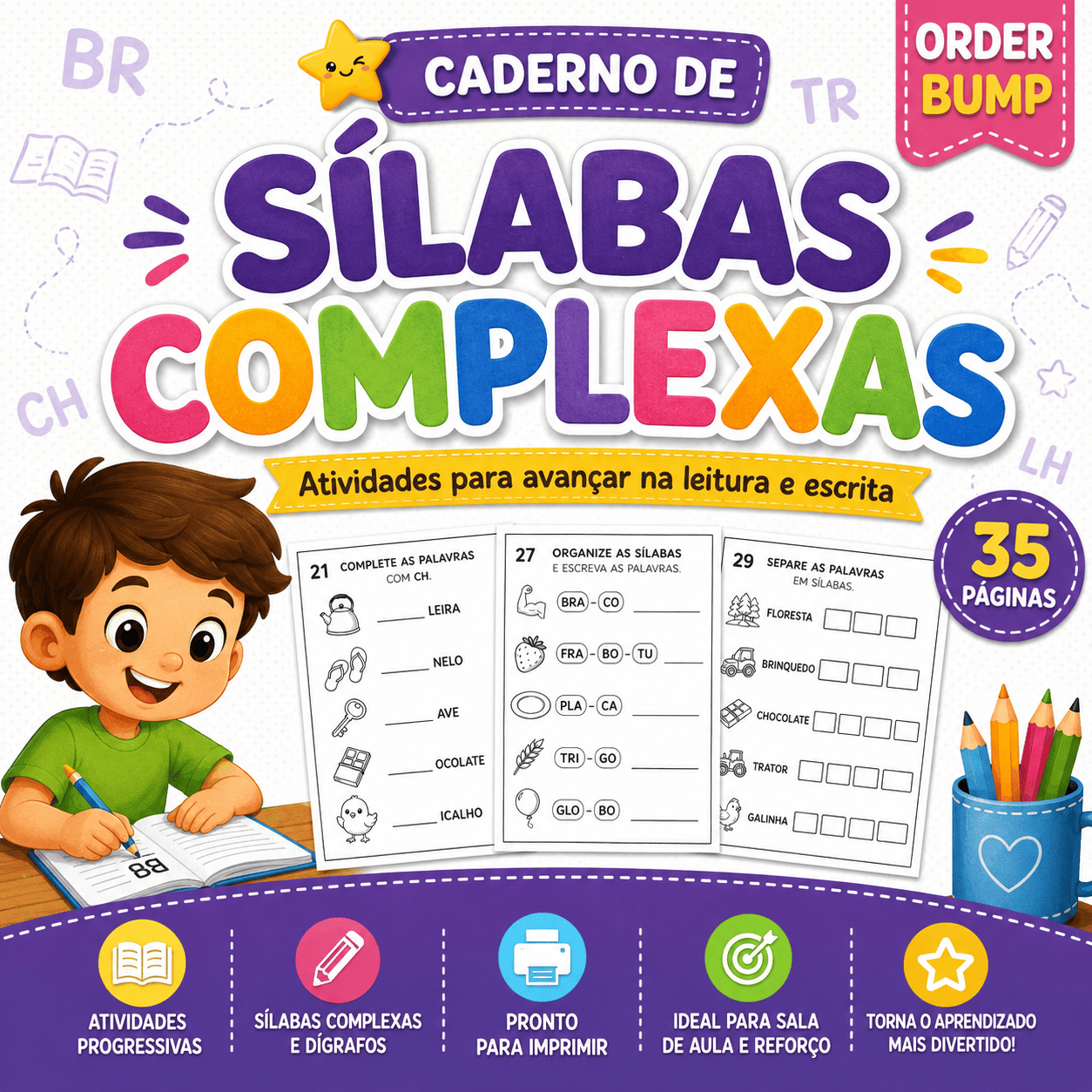 5 Cadernos de Sílabas Complexas