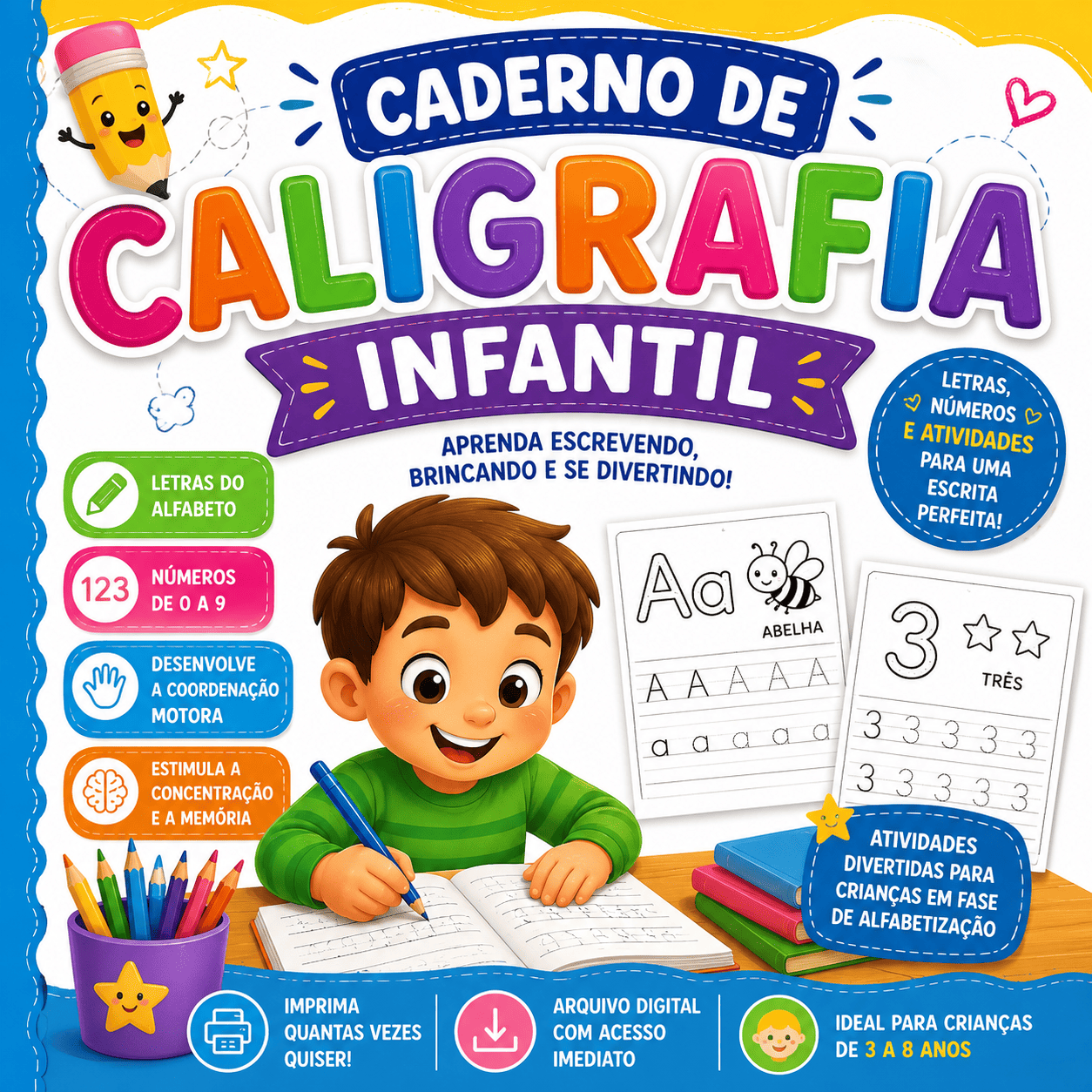 Caderno Caligrafia Infantil