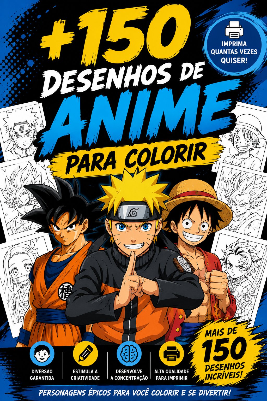 +150 Animes Para Colorir