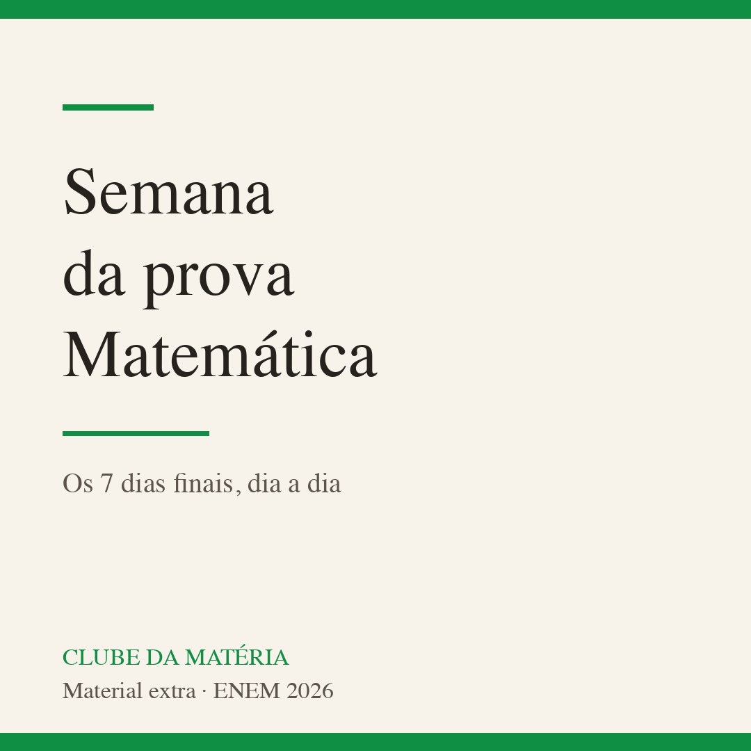 Semana da prova · Matemática