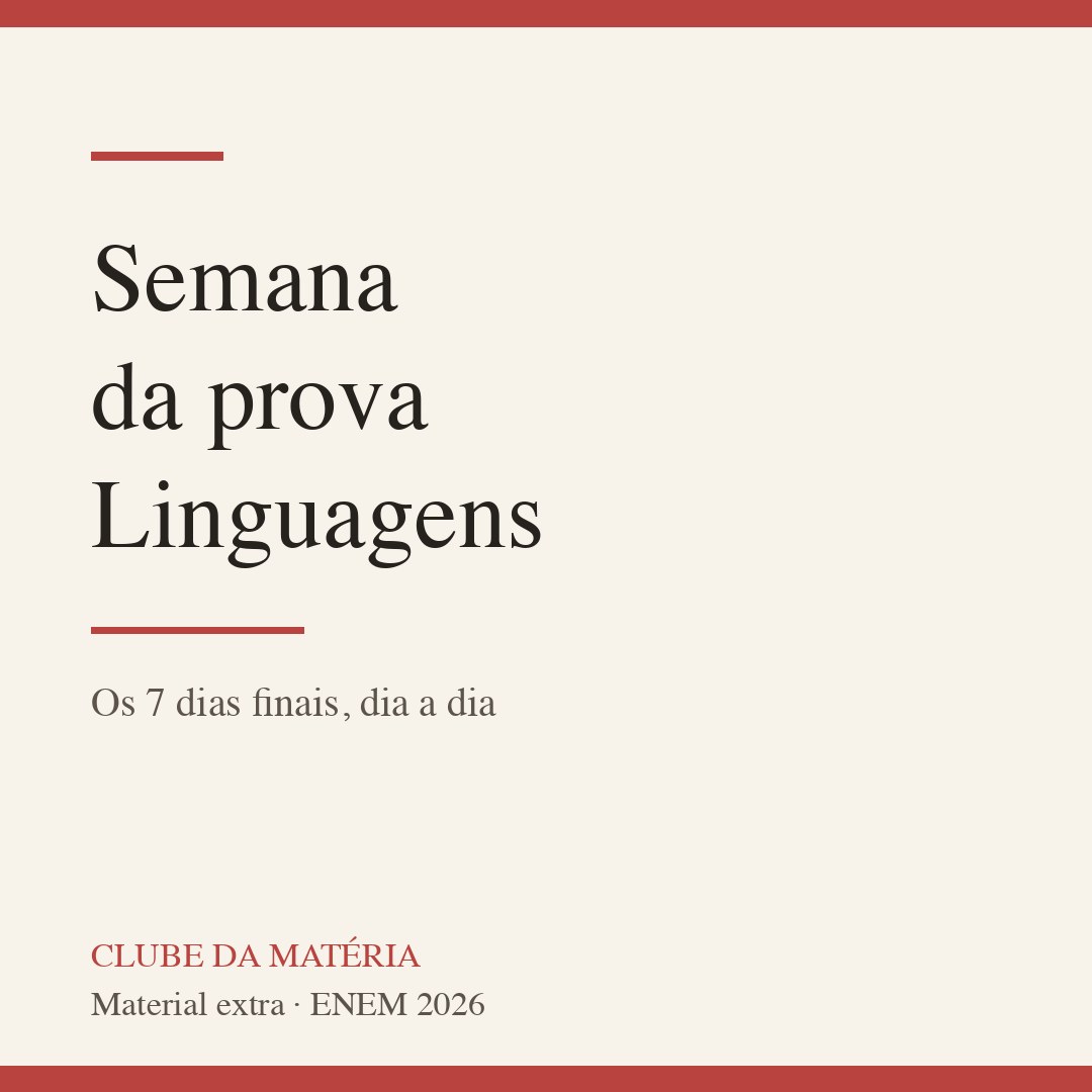 Semana da prova · Linguagens e Redação
