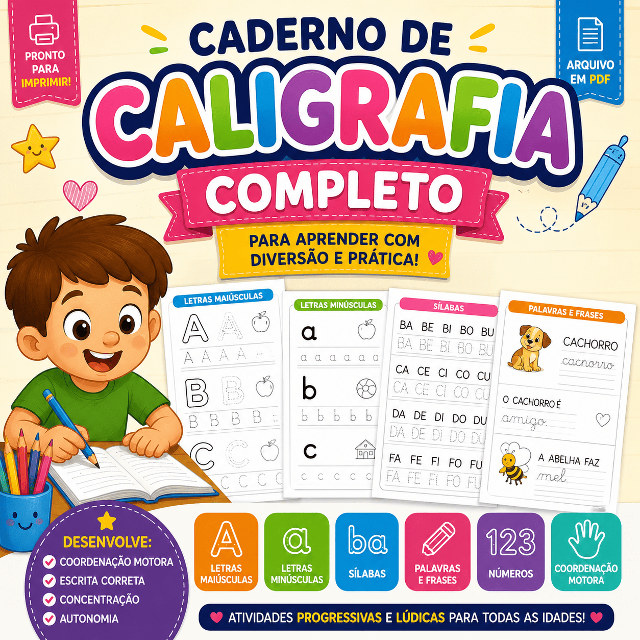 CADERNO DE CALIGRAFIA INFANTIL 