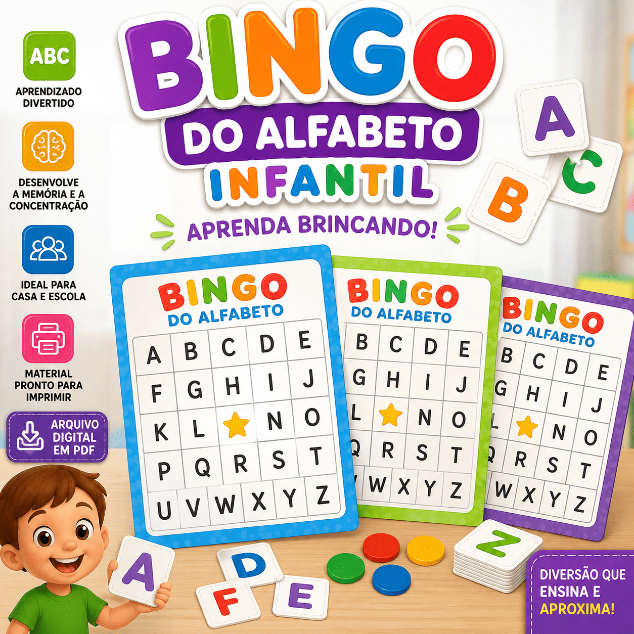 BINGO DO ALFABETO INFANTIL