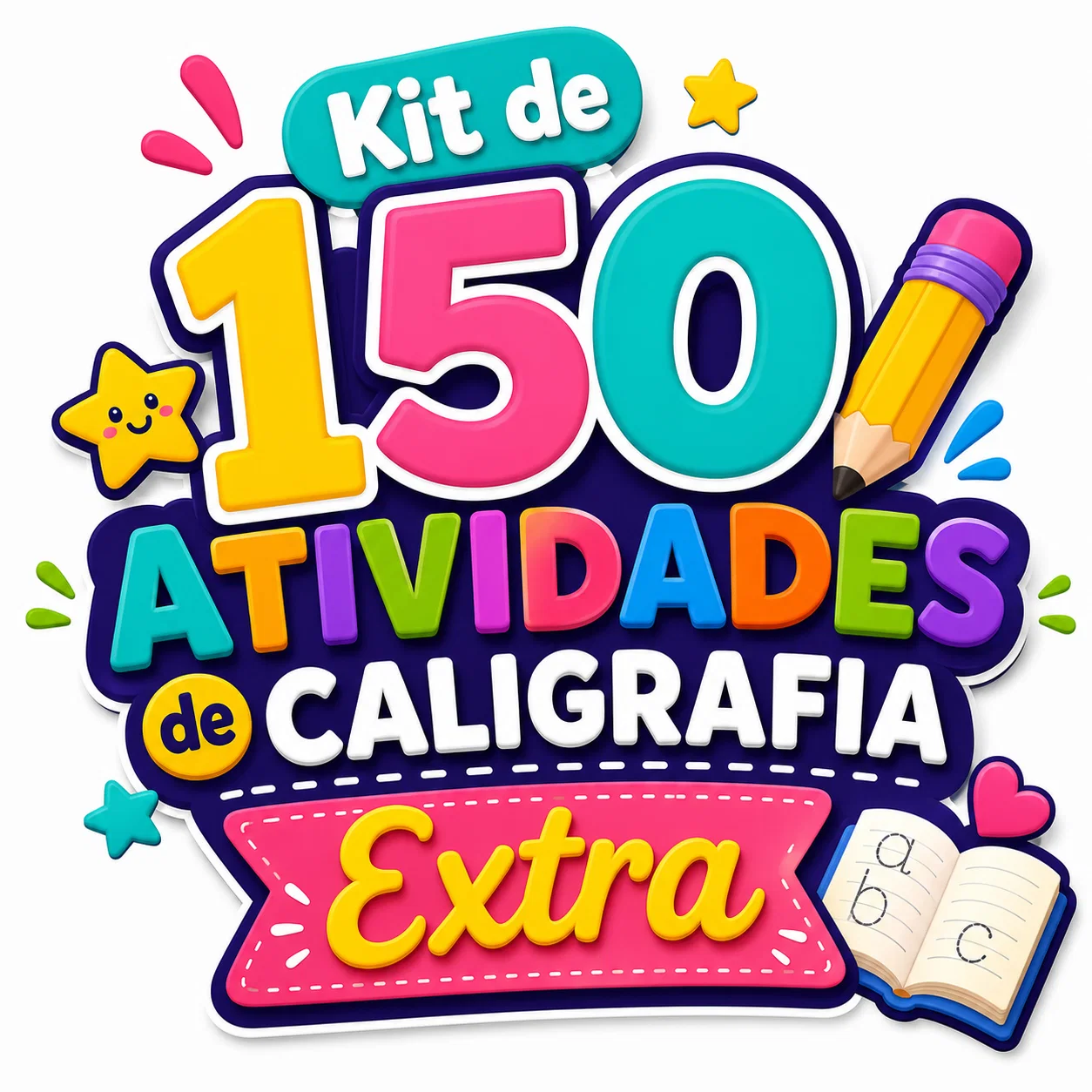 Kit + de 150 Atividades de Caligrafia