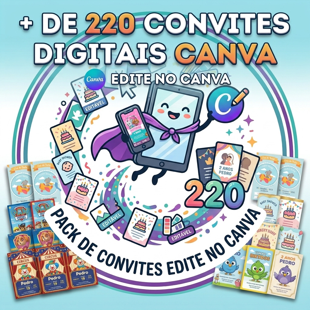 220 Convites Digitais Editáveis
