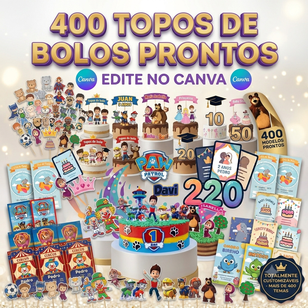 400 Topos De Bolo Prontos Para Imprimir