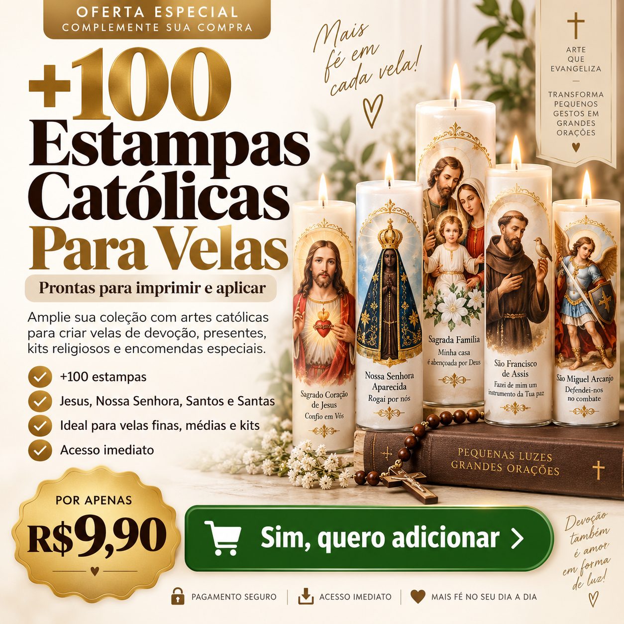 +100 Estampas Catolicas Para Velas