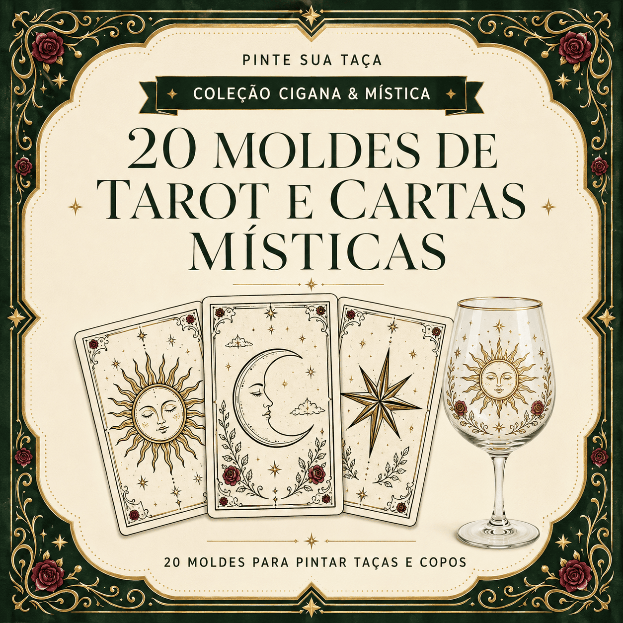 20 Moldes de Tarot e Cartas Místicas