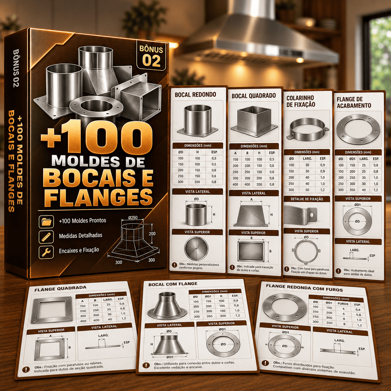 +100 Moldes de Bocais e Flanges