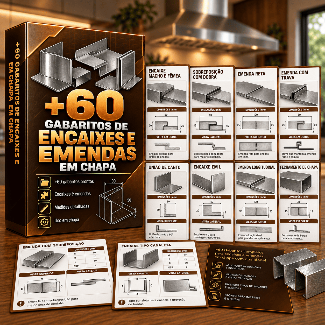 +60 Gabaritos de Encaixes em Chapas