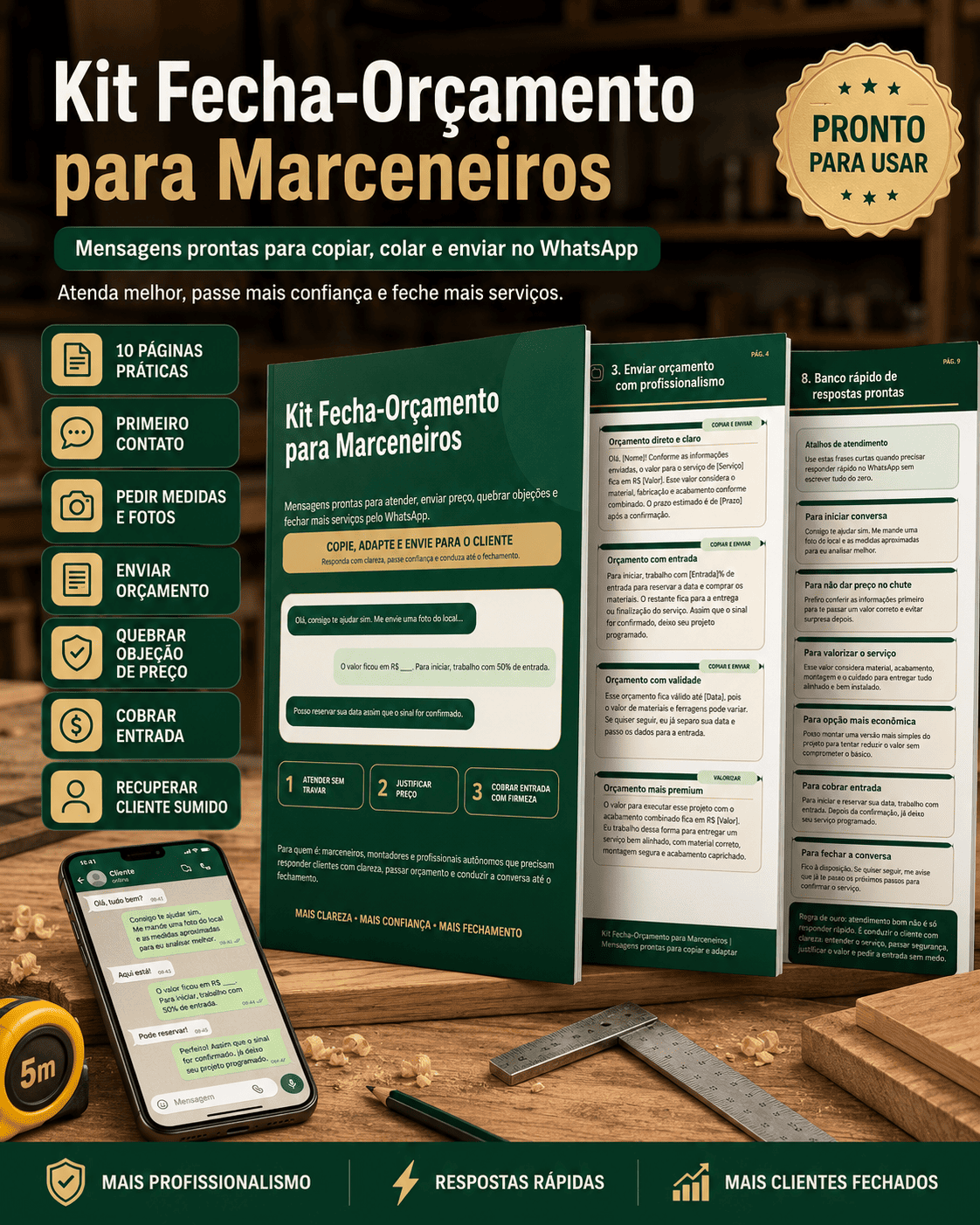 Kit Fecha-Orçamento para Marceneiros