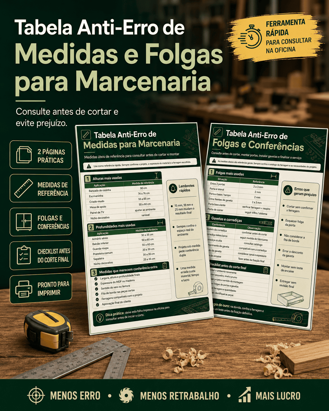 Tabela Anti-Erro de Medidas e Folgas