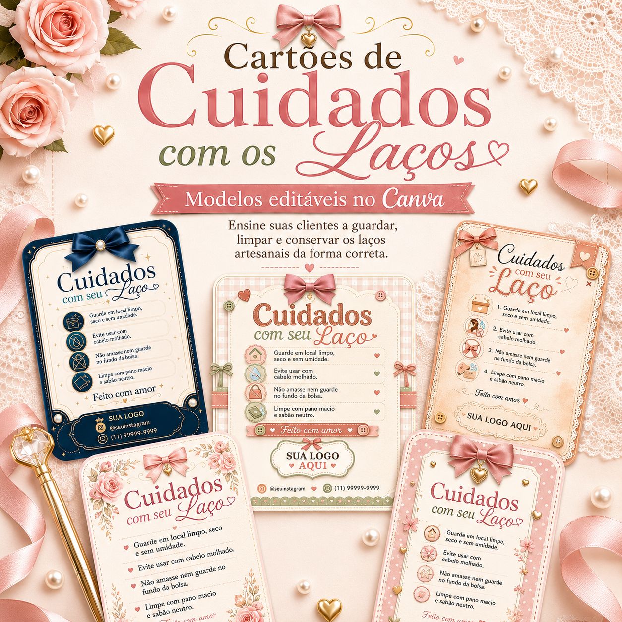 Cartões de Cuidados com os Laços