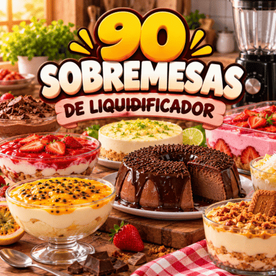 90 Sobremesas de Liquidificador