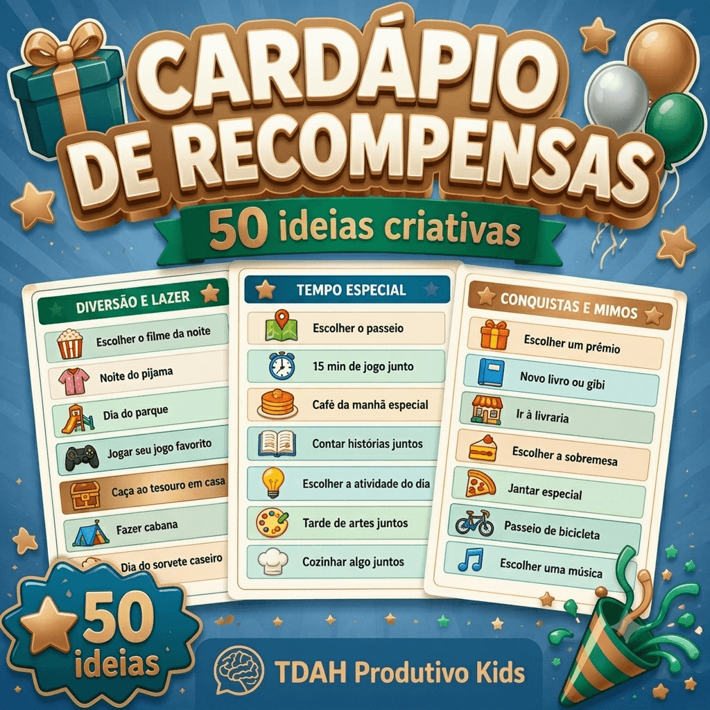 Cardápio de Recompensas Kids