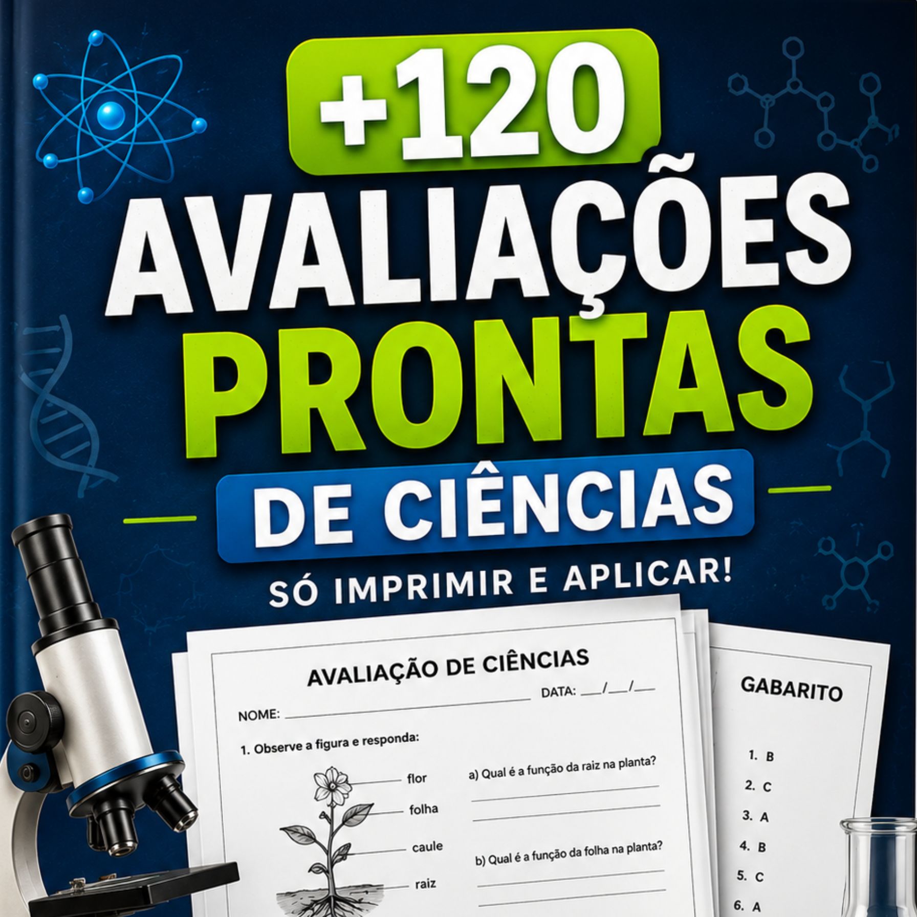 +120 Avaliações Prontas de Ciências