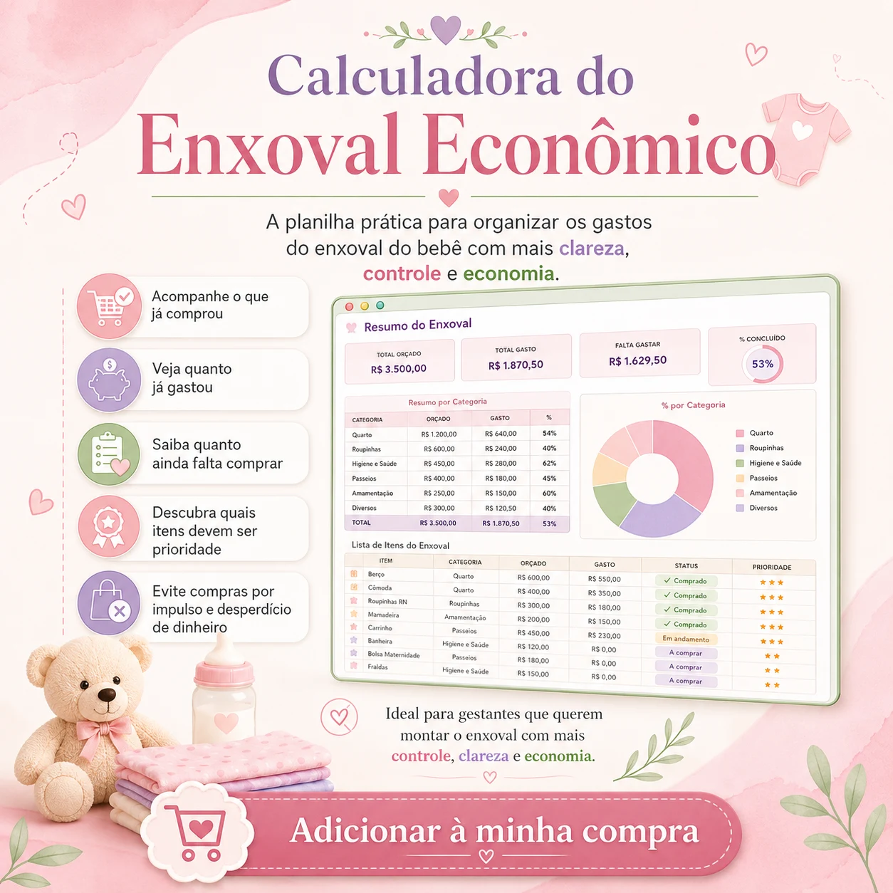 Calculadora do Enxoval Econômico